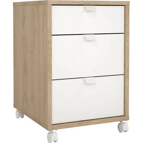 Dmora - Cassettiera Gabrielle, Settimino multiuso, Comò camera da letto, Mobile con cassetti, 48x41 h61 cm, Rovere e Bianco