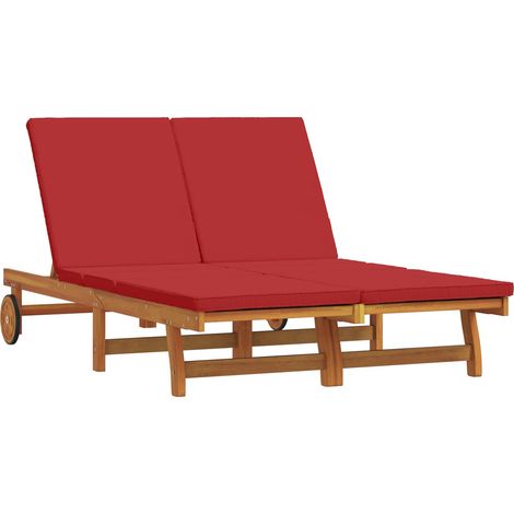 Sonnenliege Braun 125 x 200 x 84 cm Massivholz Akazie