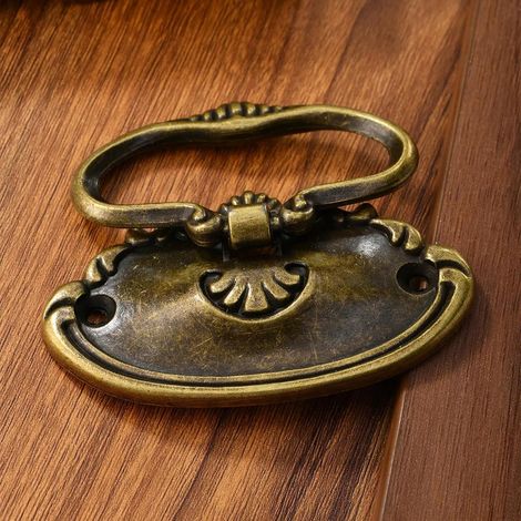 Lot de 4 poignées de porte et de tiroir - Style rétro - Avec vis - Bronze (1/4)