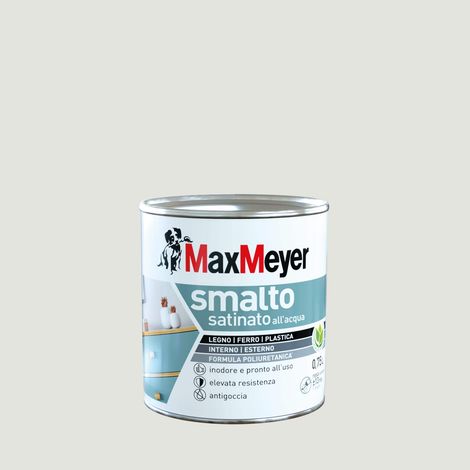 Smalto a acqua satinato colore bianco ghiaccio 0,75lt (1/4)