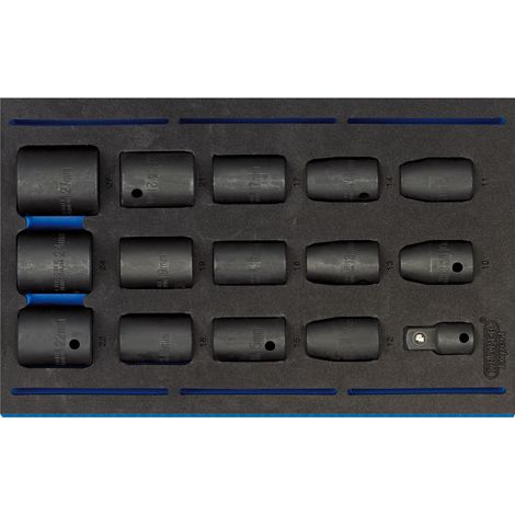Draper 1/2" Sq. Dr. Impact Socket Set in 1/4 Drawer EVA Insert Tray 15 Pc 63415 (1/5)
