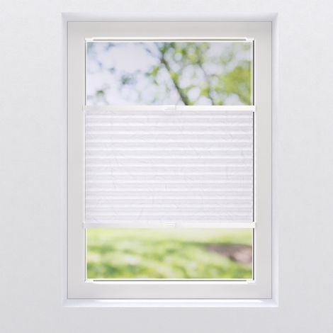 Store plissé Tamisant polyester, blanc, l.50 x H.130 cm (1/3)