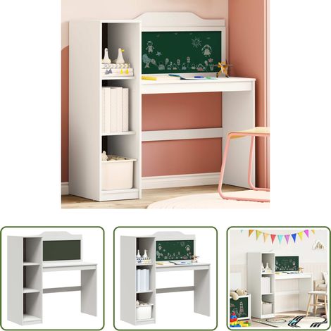 Bureau moderne - Bureau avec rangement ouvert et tableau noir ROROS Blanc (1/5)