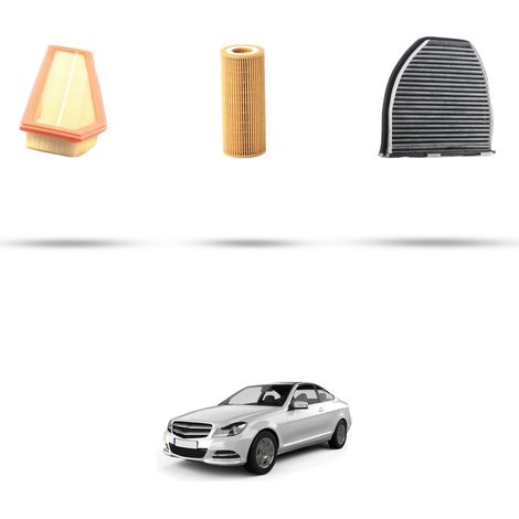 Kit tagliando 3 filtri compatibile con Mercedes Classe C (W204,C204,S204) C200 CGI BlueEfficency 135kw Dal 2009 al 2014 (1/5)