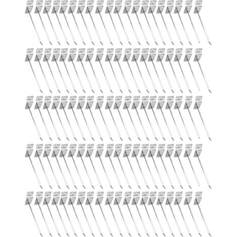 Lot de 100 crochets à fente en alliage d'aluminium de 15 cm et 4 mm, universels, pour présentoirs de supermarchés, papeteries et épiceries. (1/5)