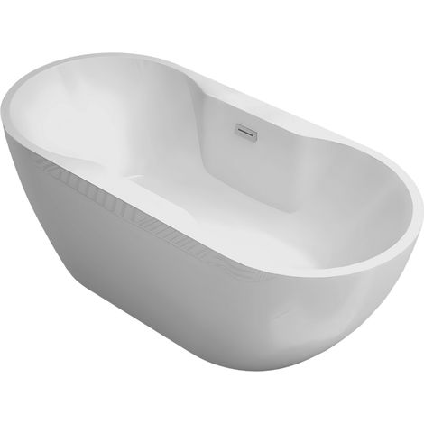 Vasca da bagno free standing forma ovale acrilico bianco lucido 170 cm misure 170x80x60 cm - confezione 1 (1/4)