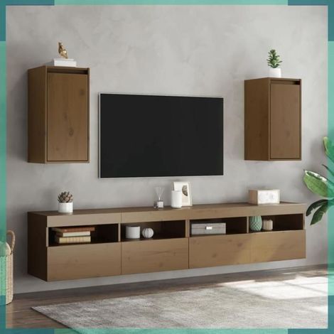 Armoire murale - 813492 - Bois de pin massif - 30 x 30 x 60 cm - Lot de 2 (1/5)
