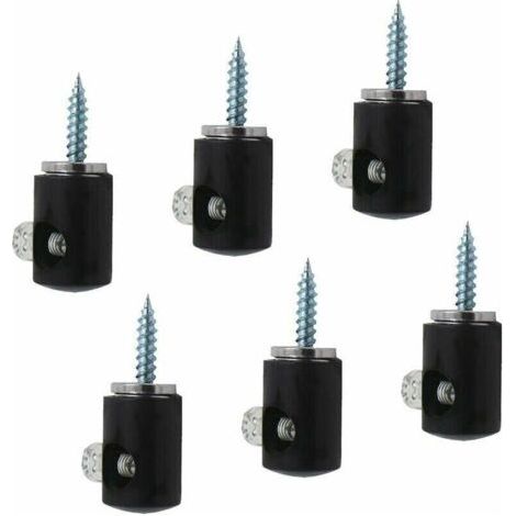Lot de 6 crochets d'éclairage pour lustre, crochet pour lustre, plafonnier, câble (Noir)