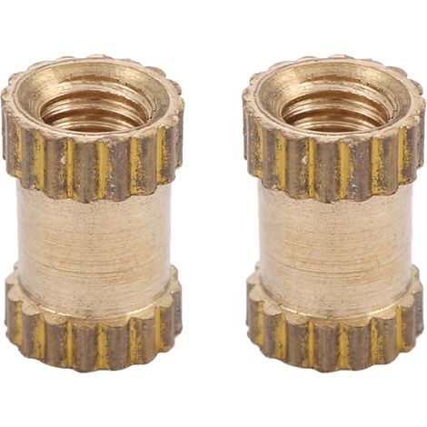 M2.5 Messingzylinder, gerändelt, rund, mit eingegossenen Einsätzen und eingebetteten Muttern (M2.563.5 50 Stück) (1/5)