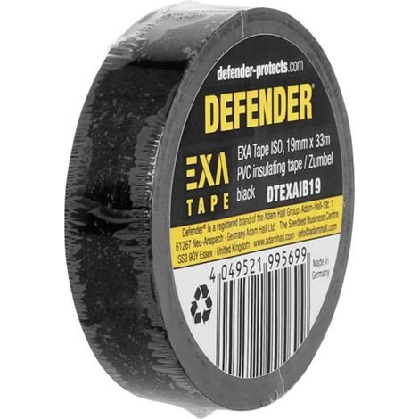 DEFENDER by Adam Hall EXA Tape DTEXAIB19 Nastro isolante Nero (L x L) 33 m x 19 mm 1 pz.