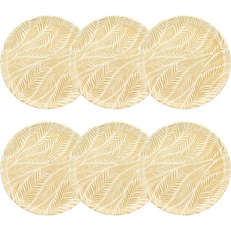Lot de 6 assiettes à dessert en grès, SAVANE