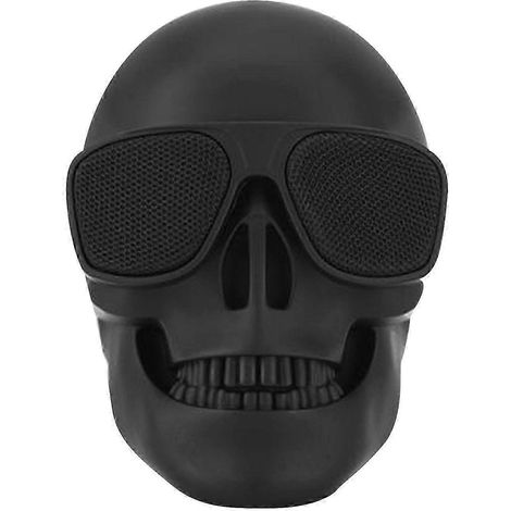 Tragbarer Bluetooth-Lautsprecher mit Totenkopf-Skelett, 15 W, Bluetooth 4.0, FM-Radio, Halloween, Schwarz (Sonderangebot)