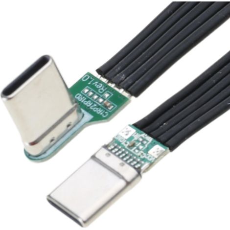 Câble souple plat en silicone en forme de C coudé à C coudé, avec coudes à gauche et à droite, disponible en 8 longueurs, adapté aux appareils photo et aux produits électroniques. (1/5)