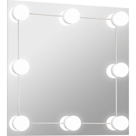 Miroir mural avec lampes LED Miroir à LED mural décoratif Carré Verre -25118 (1/5)