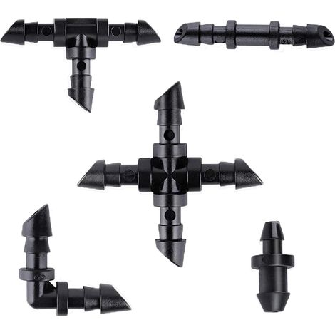 Sistema de riego de jardín, kit de riego automático Kit de riego, conectores para tubería de 1/4 de pulgada Kit de riego de tubería para planta de invernadero para jardín, invernadero, huerta y césped (1/5)