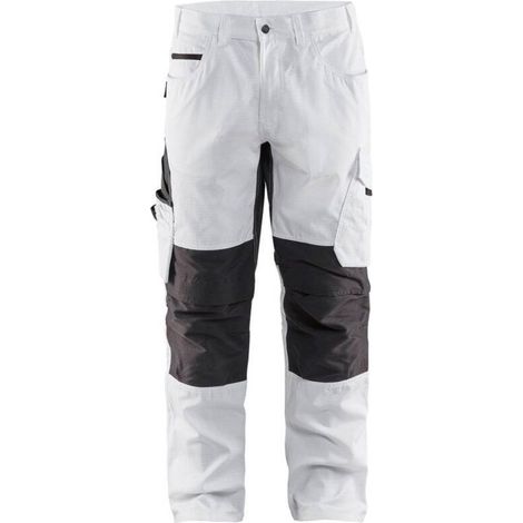 Pantaloni da lavoro elasticizzati per pittore 1095 - Bianco/Grigio scuro 3XL - FR(56) - SE(C62) - Standard (1/4)