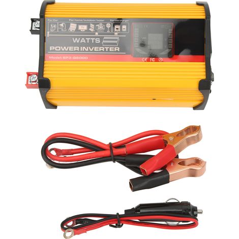 Ortviai Onduleur Modifié 12V vers 220V 500W avec Écran LCD et 2 USB – Jaune (1/5)