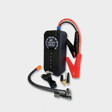 Avviatore di emergenza con compressore portatile Jump Start Digitale 4 in 1 (1/3)