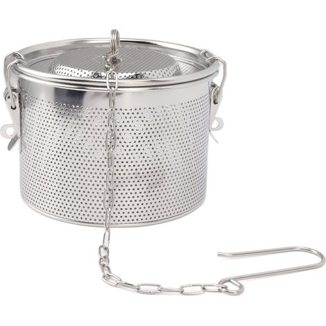 Passoire à épices avec chaînette de suspension, boules à thé en acier inoxydable, filtre pour soupes, panier de séparation des épices, diamètre 14 cm / 5,5 pouces (1/5)