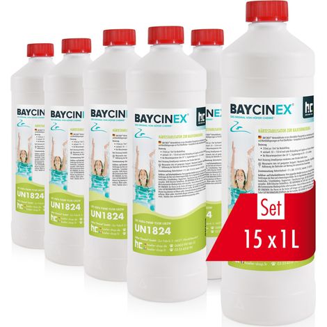 6 x 1 L Baycinex® Stabilisateur de dureté à action anti-calcaire pour piscine