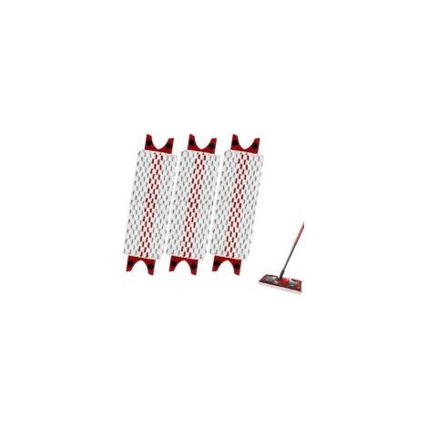 Set di 3 testine di ricambio per mocio a fili Vileda, compatibili con i moci a fili in microfibra Vileda Ultramax/Easy Wring (rosso 35 x 14 cm) - Crezuo