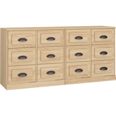 Maison Exclusive - Aparadores 2 piezas madera contrachapada color (1/5)