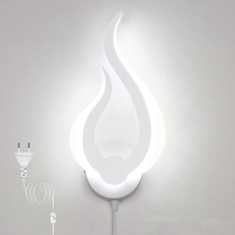 12-W-Dimmbare LED-Wandleuchte für den Innenbereich, einstellbare Helligkeit, kaltweißes, modernes Acryl-Wandmodell mit Schalter und Kabel (1/5)