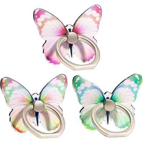 support de telephone a 3 anneaux joli papillon peinture metallisee rotation a 360 support de telephone support de telephone a anneau style 2 (1/5)