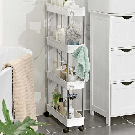 Rangement à 4 étages en plastique sur roulettes pour (1/5)