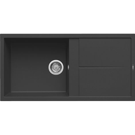 Lavello Elleci Incasso 1 vasca 100x50 Unico 480 Granitek Nero LGU48040