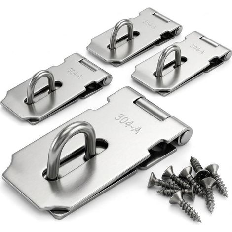 Vorhängeschloss Überfalle 4 Stück Edelstahl 304 mit Schrauben 82mm