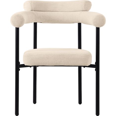 Chaises de salle a manger lot de 6, tissu suede creme, beige (1/5)