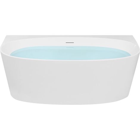 Vasca da bagno in acrilico ovale a filo parete 160 x 80 cm Bianca Parnaiba (1/5)