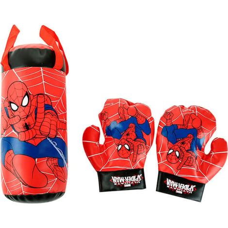 Ecleanfy - Sac de frappe Spider-Man pour enfants, jouet de boxe avec gants et support réglable, cadeau d'anniversaire pour garçons de 4 à 9 ans