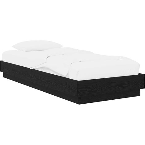 Estructura de cama de suelo Roble Negro 80 x 200 cm