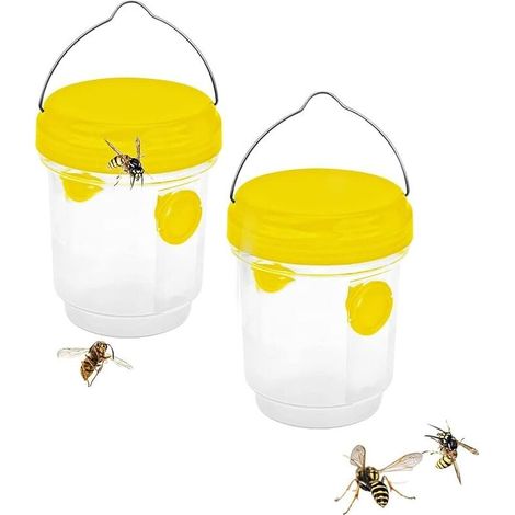 Piège à frelons asiatiques et guêpes pour extérieur à suspendre, kit anti frelon avec bouteille plastique, capture moustiques, mouches et moucherons (1/5)