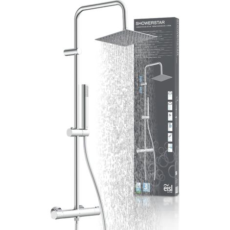Mitigeur Douche Thermostatique 2 en 1, Effet Pluie 20x20 cm (1/5)