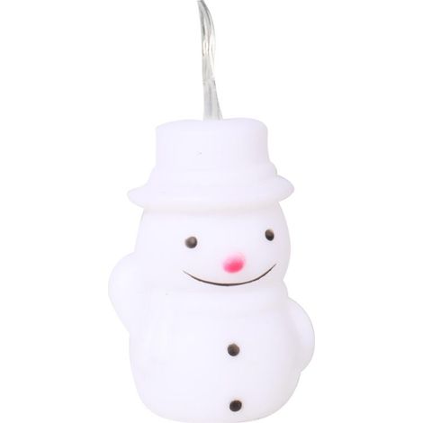 Luci natalizie a LED a forma di pupazzo di neve, con filo, alimentate a batteria, 10 pezzi. (1/4)