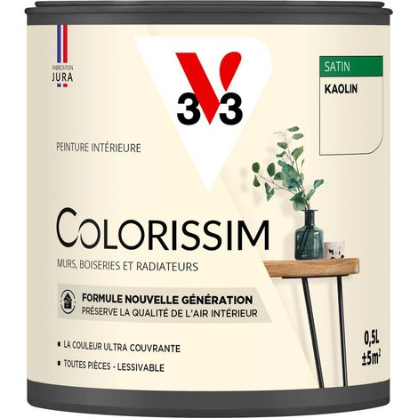 Peinture murale intérieure Colorissim® V33 Kaolin Satin 0,5L