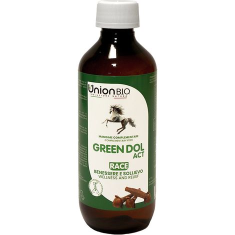 GREEN DOL ACT mangime complementare ricco di estratti vegetali con proprietà analgesiche naturali per cavalli 200 ml