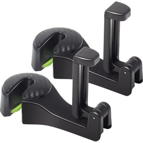 Versteckter Haken für die Kopfstütze im Auto mit Handyhalterung – 2-in-1-Hakenset fürs Auto, zum Aufhängen von Rucksäcken, Spielzeug, Trinkflaschen und Geldbörsen – Schwarz (1/3)