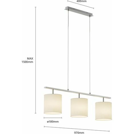 [NEUWERTIG] B-Ware Lindby Zalia Textil Hängeleuchte Hängeleuchte Pendelleuchte Küchenlampe Grau E27