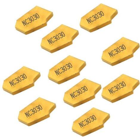 BUNTHAUS PA 10 Pièces Inserts Carbure Gtn3 3mm Rainurage CNC Lames Séparation Outil de Coupe (1/4)
