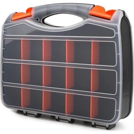 Boîte de rangement double face, organisateur pour petites pièces et vis, grande boîte de rangement avec pièces intérieures personnalisables (1/5)