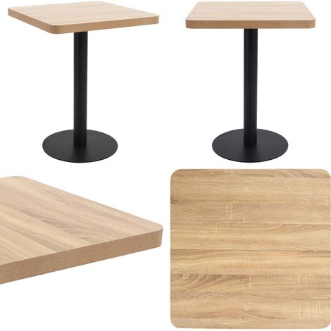 Table de bistro marron clair 60x60 cm MDF - Table Bistro - Table Ronde - Table Pour Deux - Mobilier Extérieur - Décoration Intérieure - Home & Living (1/5)