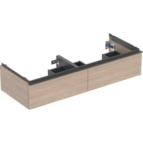 Meuble sous lavabo 120 cm 2 cuves Geberit iCon 2 tiroirs Chêne - GEBERIT 502.314.JH.1 (1/2)