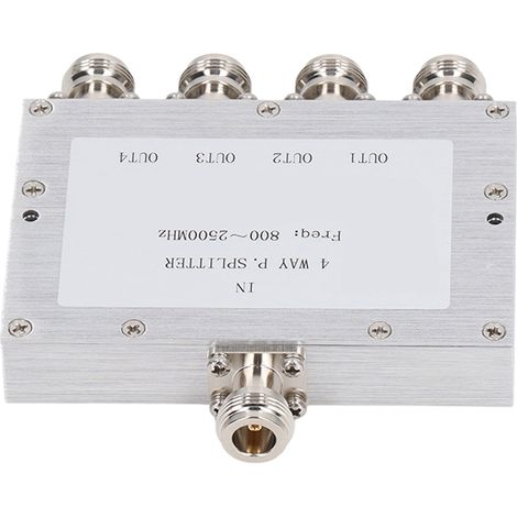 Répartiteur de puissance RF, 4 voies, 800–2500 MHz, 35 W, module de signal, faibles pertes, connecteur de type N (1/5)