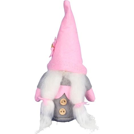 Leprecauno pasquale con trecce, 15 cm, rosa (1/4)