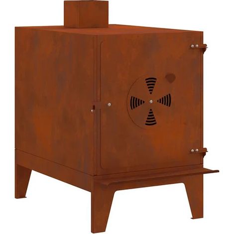 Réchaud de camping en acier Corten, 35 x 50 x 60 cm