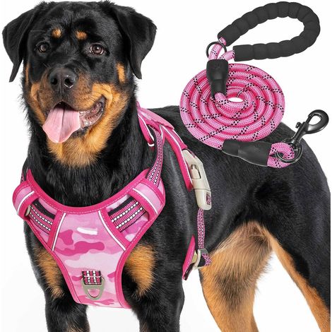 Harnais tactique robuste pour chiens de grande taille, anti-traction, réglable, réfléchissant, pour entraînement et service, contrôle facile, gilet pour animaux, harnais militaire pour chien (1/5)